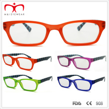 Caliente ventas plástico señoras de lectura gafas con rayas patrón (wrp507251)